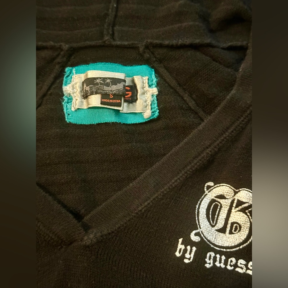 G by Guess Women's Black Long Sleeve Hooded Top - Picture 4 of 4